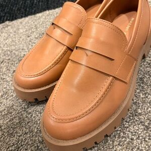 Never Worn Tan Madden Girl Loafers with Chunky Sole